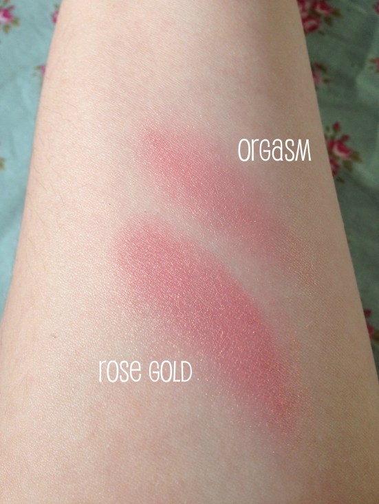 Nars Orgasm Sleek Rose Gold Comparison Swatch Dupe