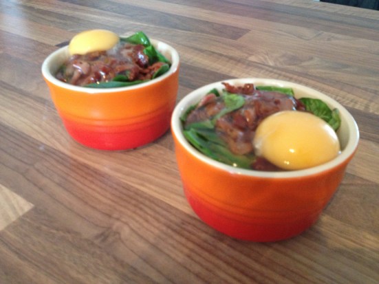 Sunday Brunch Baked Eggs Bacon Spinach Ingredients Recipe