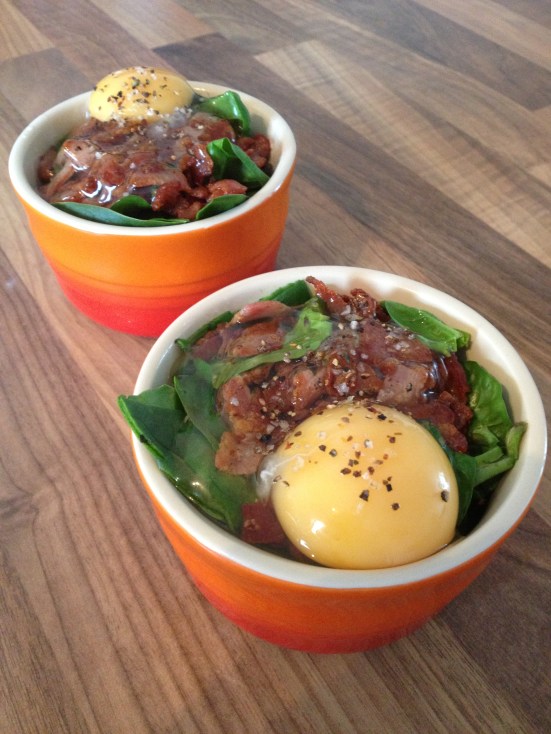 Sunday Brunch Baked Eggs Bacon Spinach Ingredients Recipe