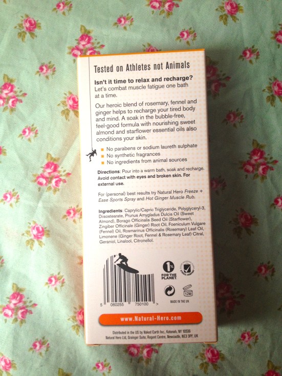 Natural Hero Hot Ginger Muscle Soak Back Review